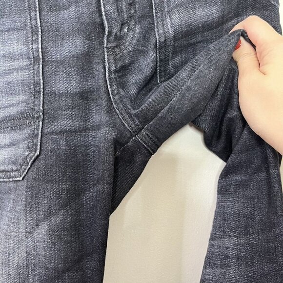 CLOSED Francesca Moto Cropped Jeans Women’s Size 24 Black Denim Altered Hem - Picture 9 of 14